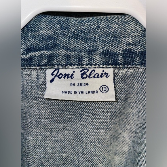 Vintage 80s Joni Blair Ruched Sleeve Cropped Denim Jacket - Picture 8 of 9